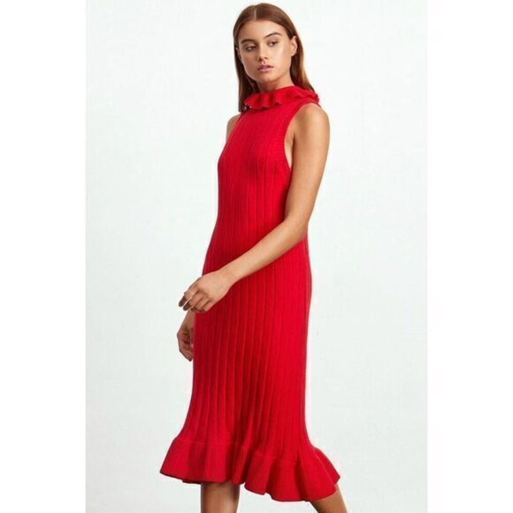 Elliat Knit Sleeveless Red Sweater Dress size Small